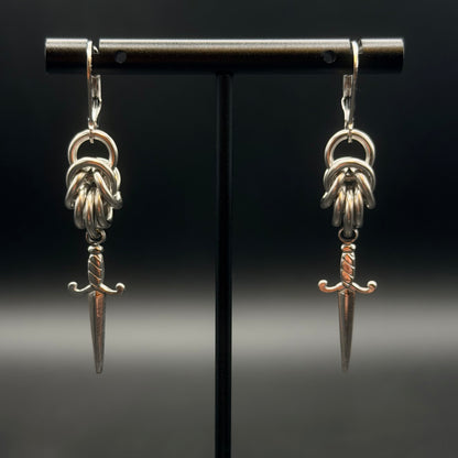 Byz Dagger Chainmail Earrings