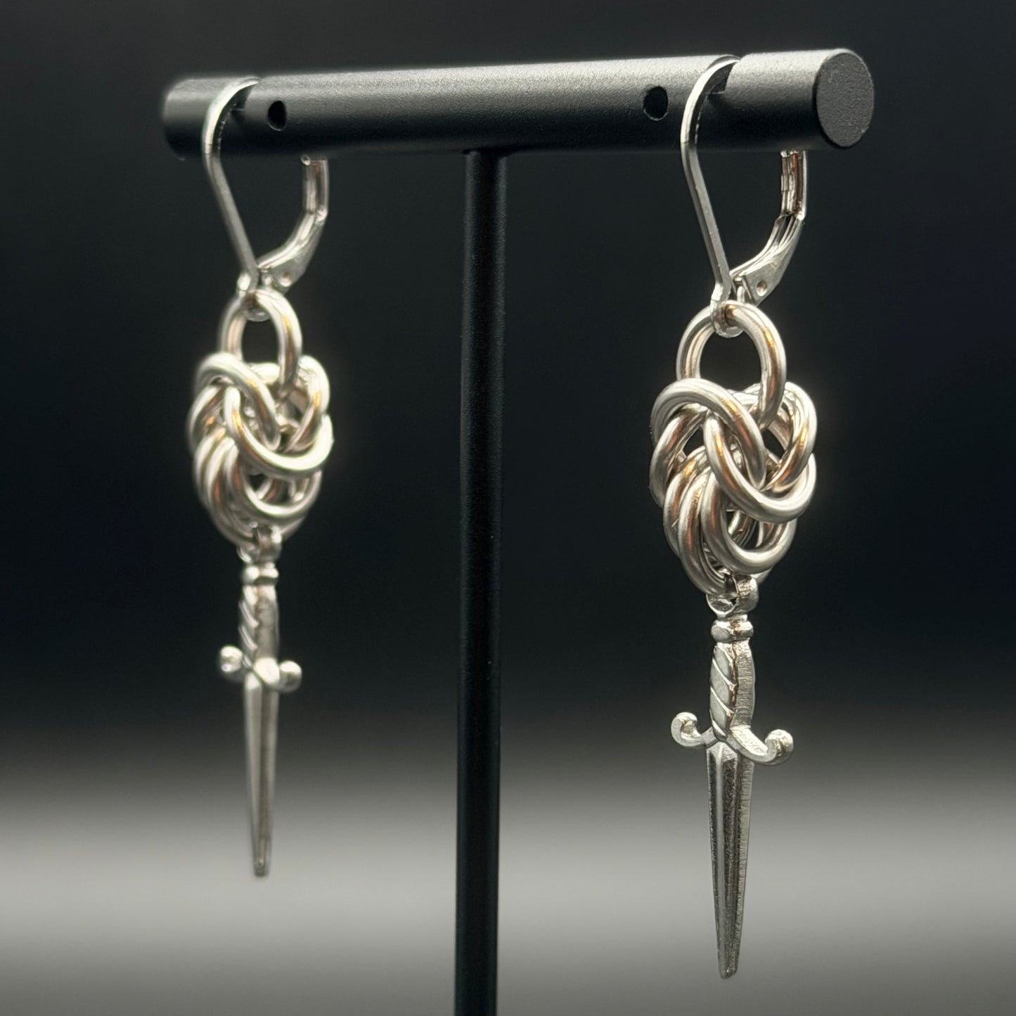 Byz Dagger Chainmail Earrings