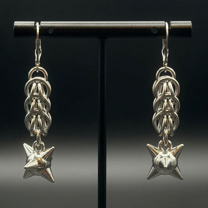 Persian Spikeball Chainmail Earrings