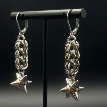 Persian Spikeball Chainmail Earrings