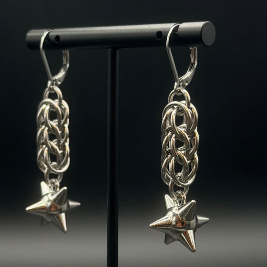Persian Spikeball Chainmail Earrings